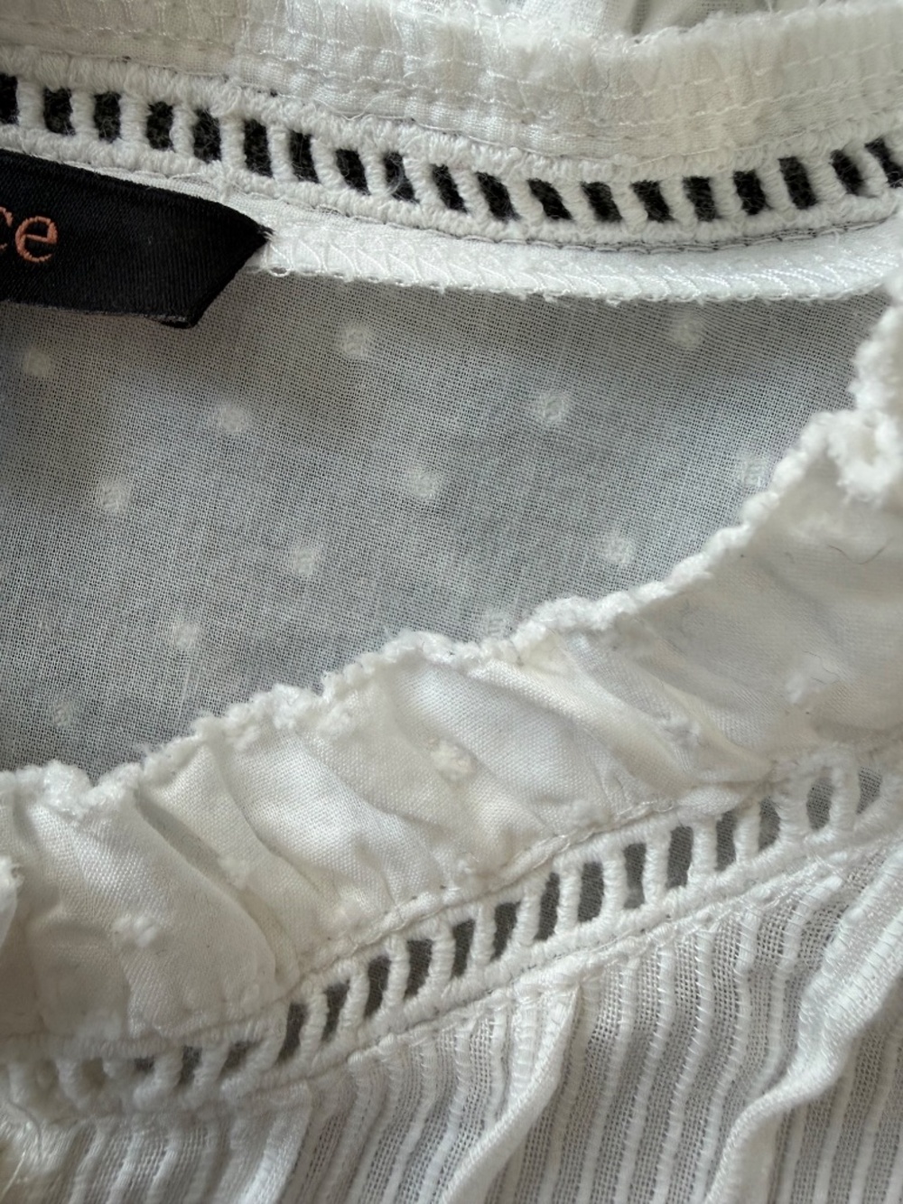 Quince Textured Cotton Peasant Blouse size XL - Picture 5 of 7
